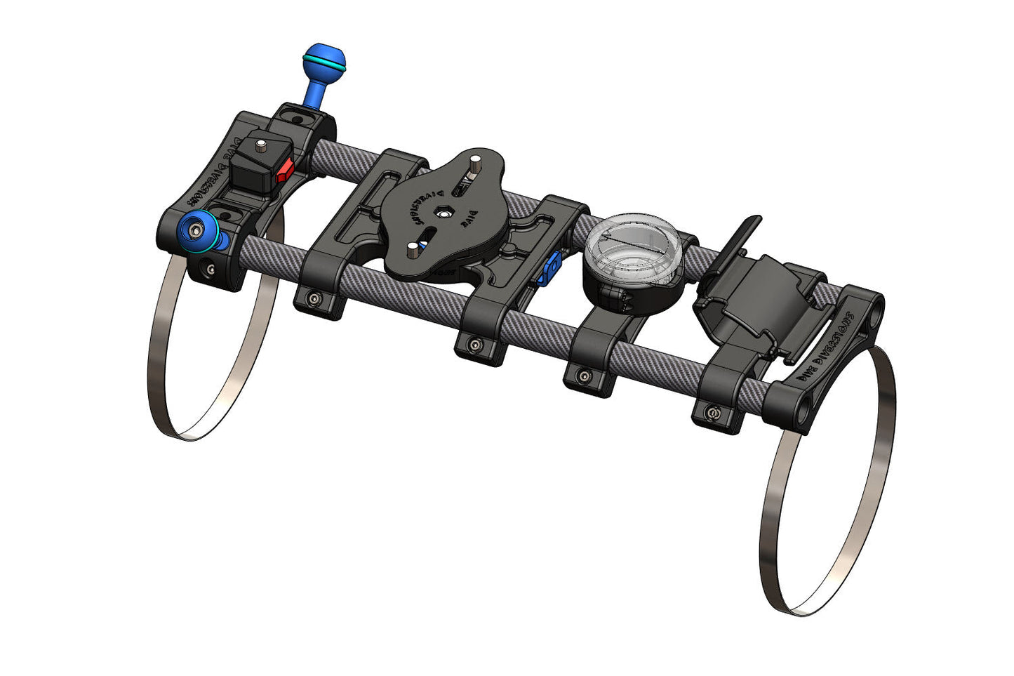 Image showing a drawing of the rail mount system.